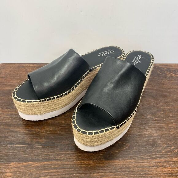 CHARLES BY CHARLES DAVID Black Contrast Stitching Platform Espadrille Shoes 9M - Picture 1 of 8